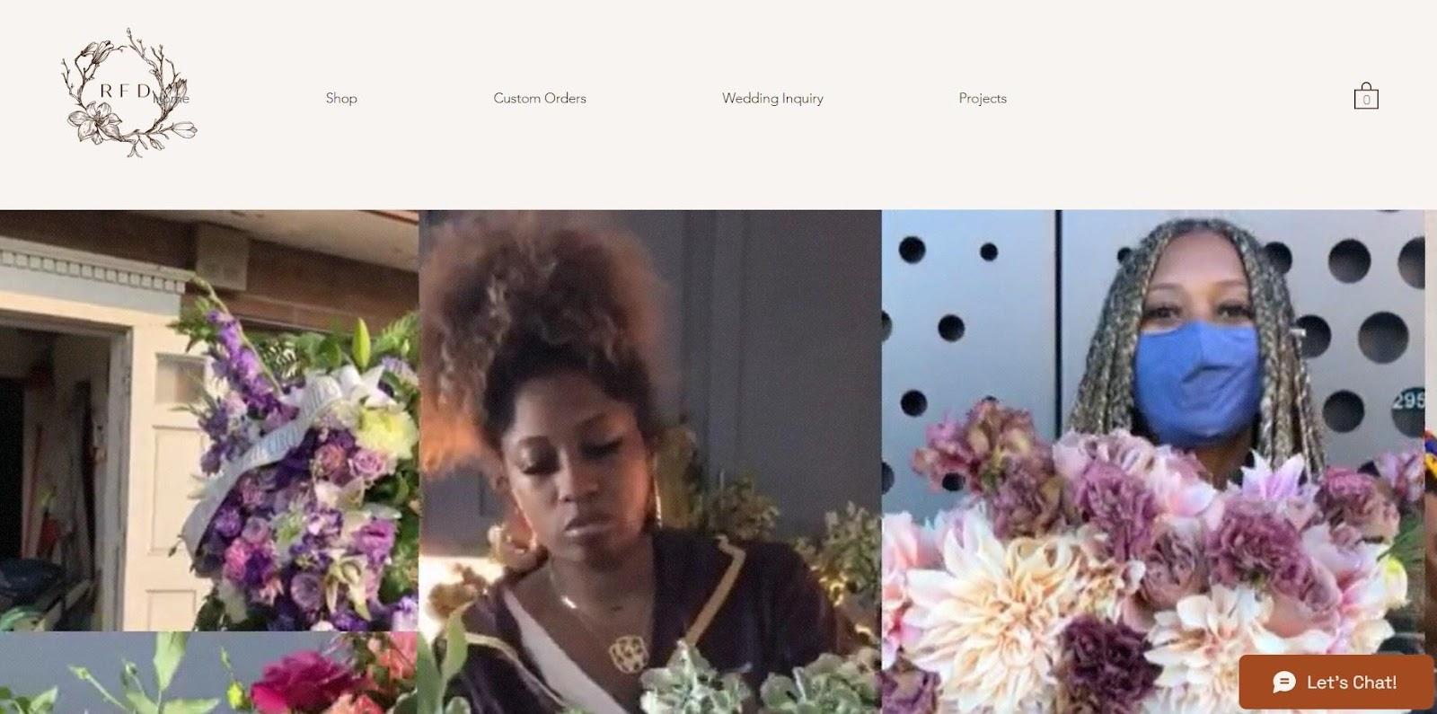 Best florist websites — design example from Rooted Floral.
