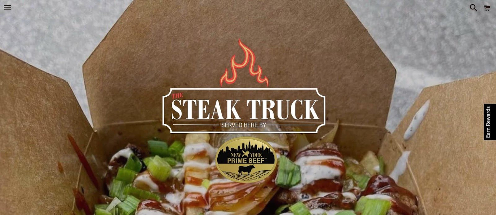 Food truck website design example from the Steak Truck.