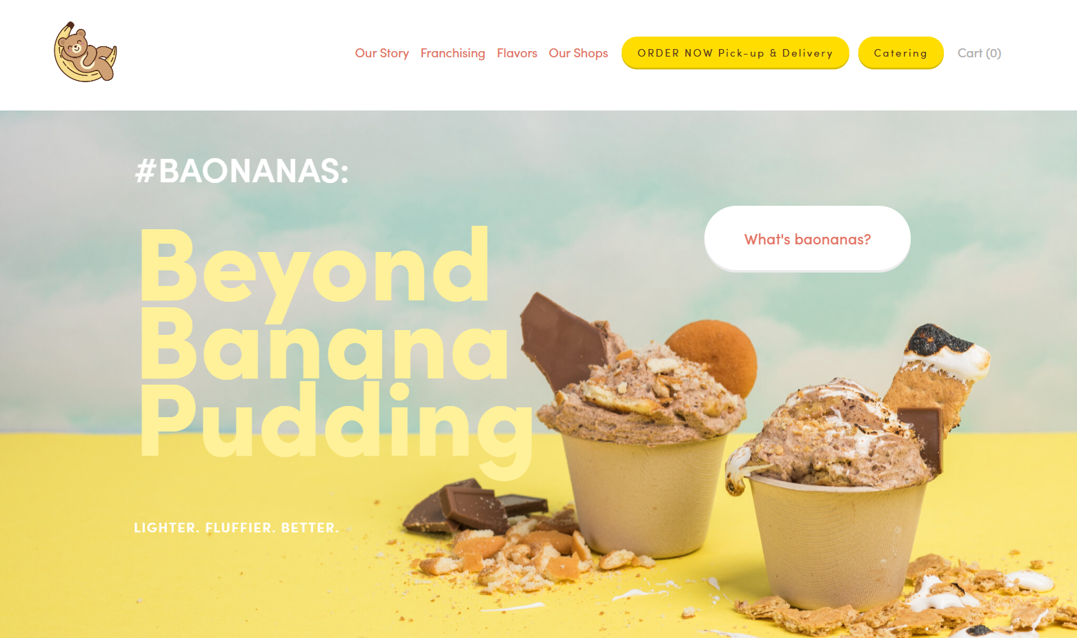 Food truck website design example from Baonanas.