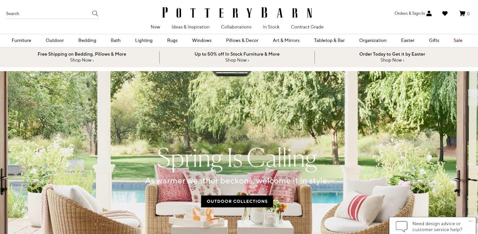 pottery barn best websites for furniture