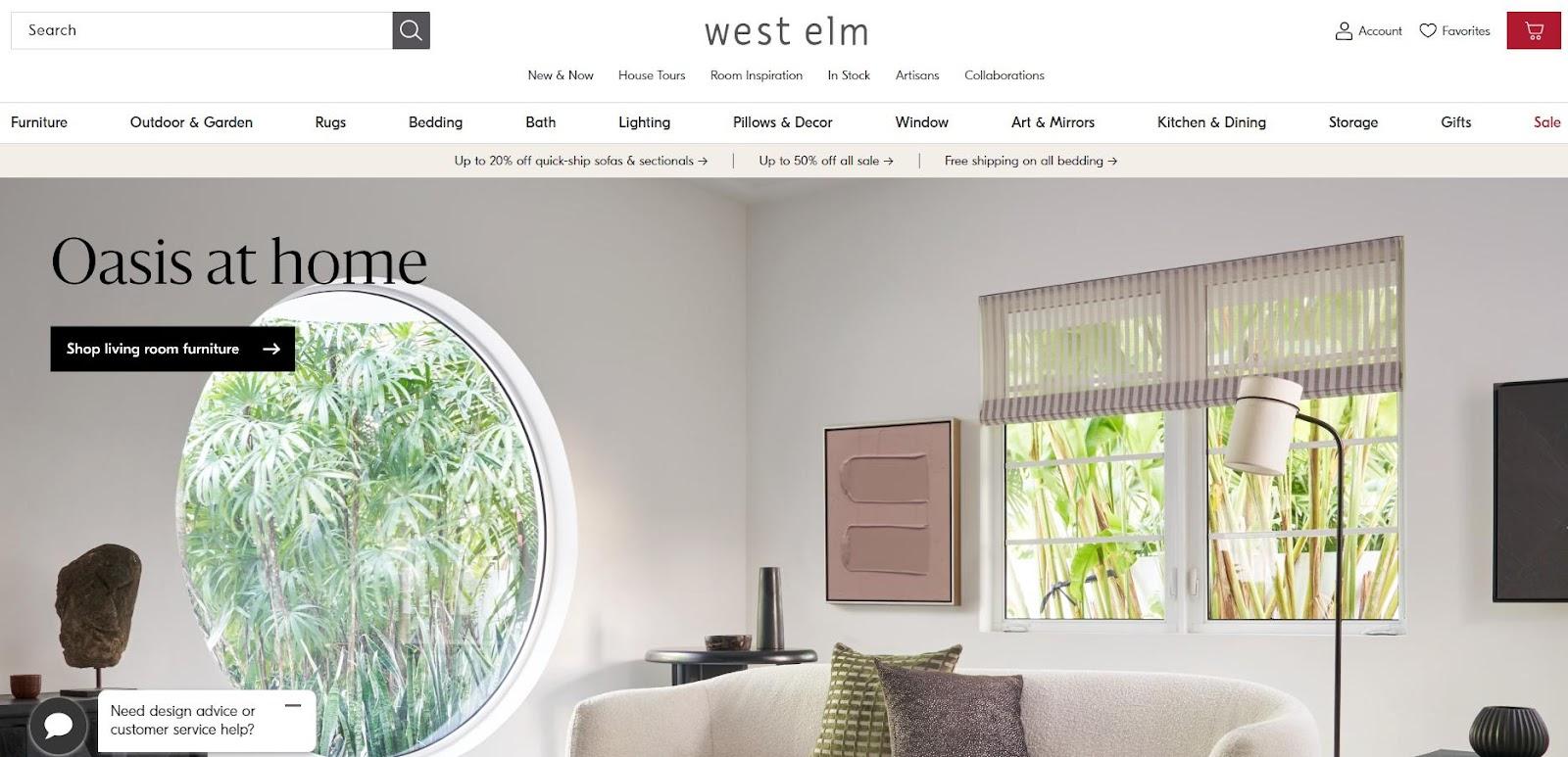 west elm best websites for furniture