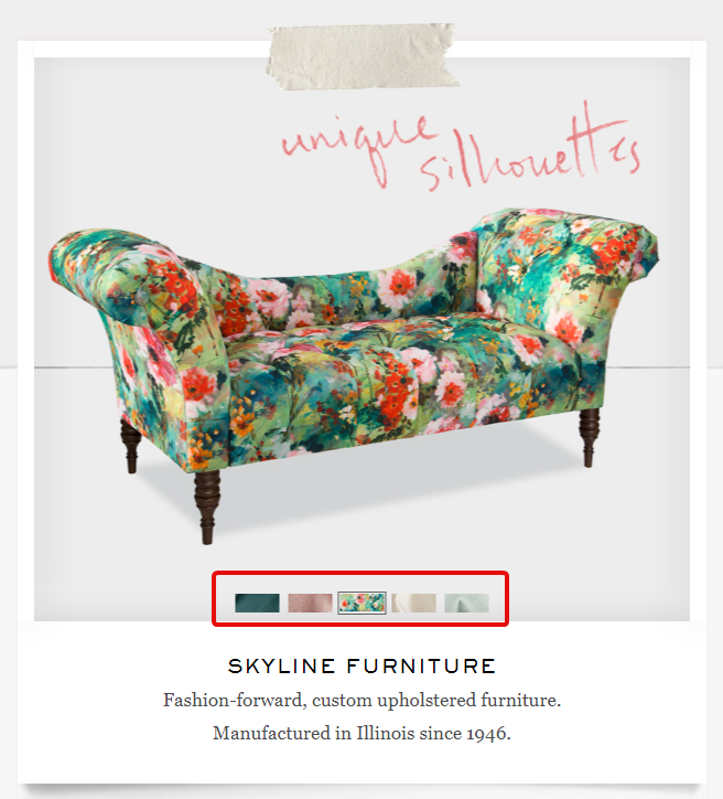 best practices for furniture website design color swatches
