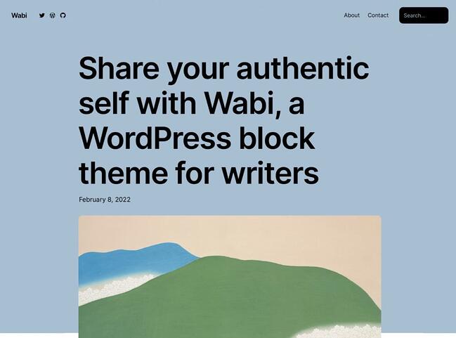 Gutenberg wordpress theme, Wabi
