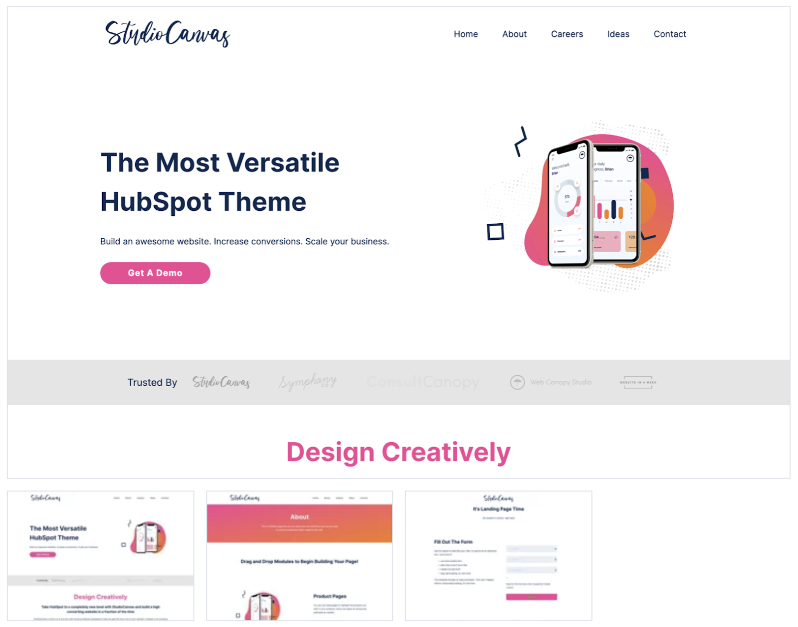 website header design templates; StudioCanvas