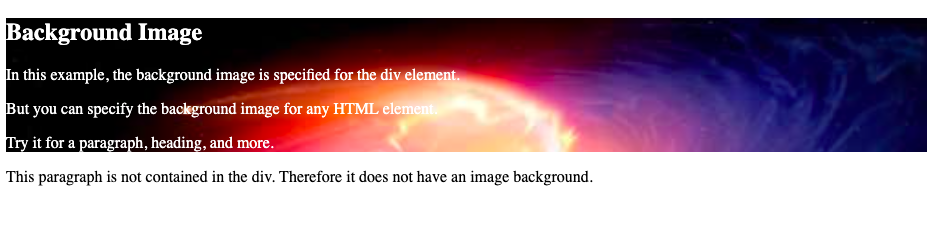how to insert an image in html: insert a background image on an HTML Element