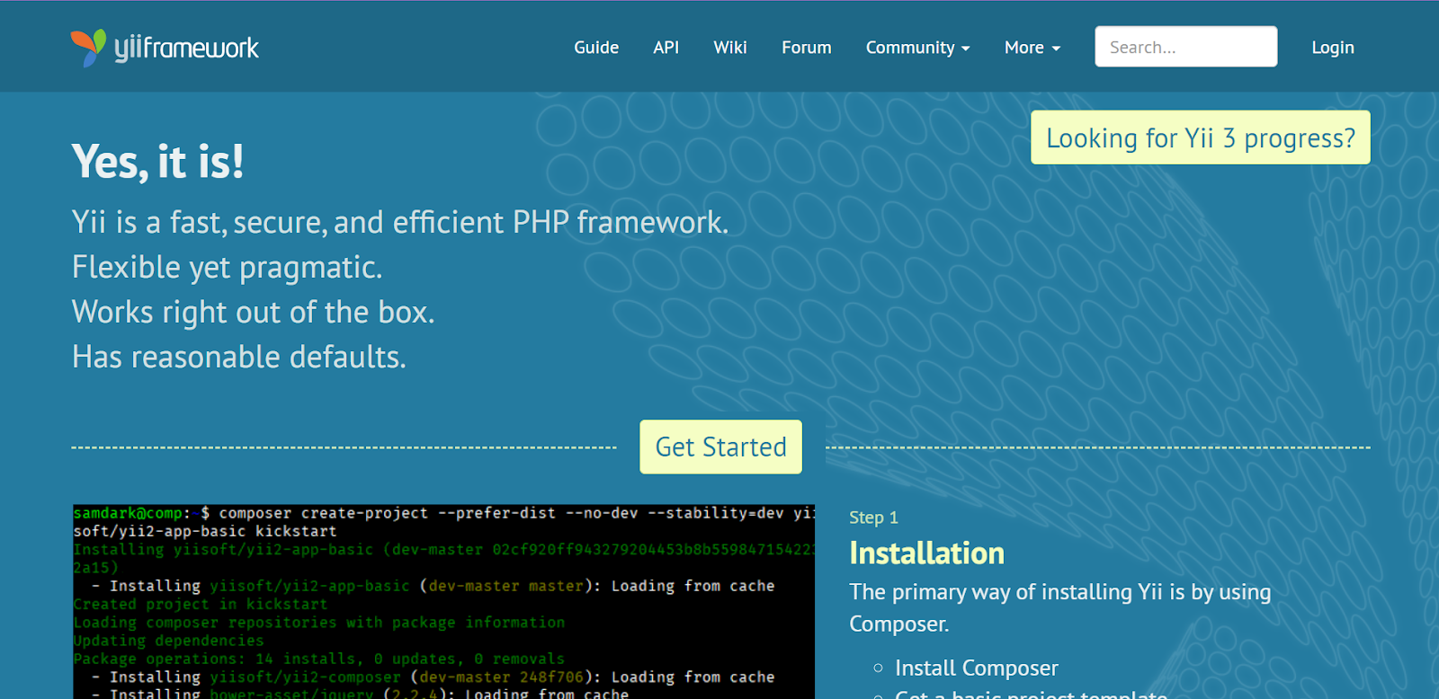Simple PHP Framework, Yii