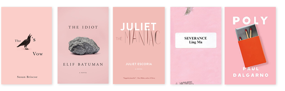 Screenshot demonstrating the use of ‘millennial pink’ cover designs in contemporary fiction titles