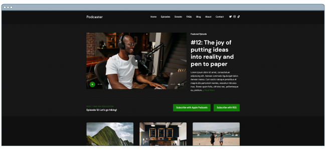 WordPress theme for podcasters: Podcaster