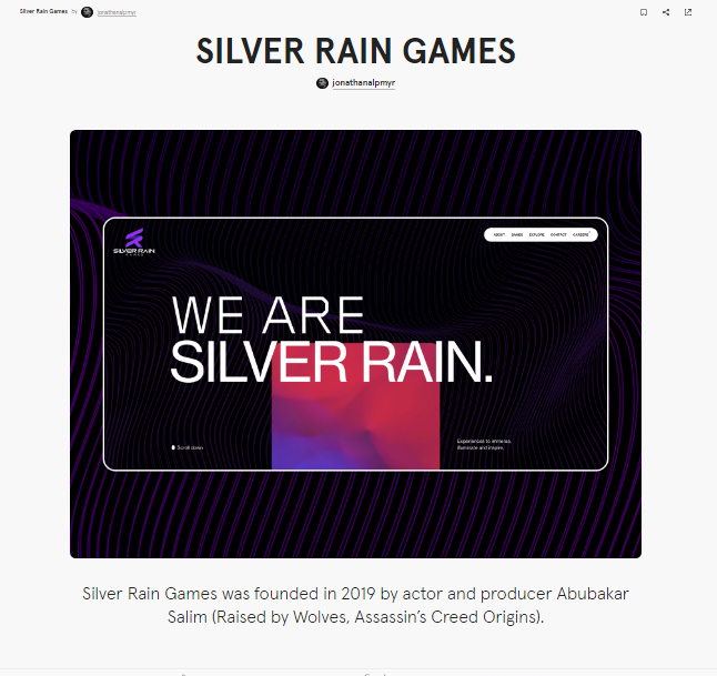 Silver Rain Games website
