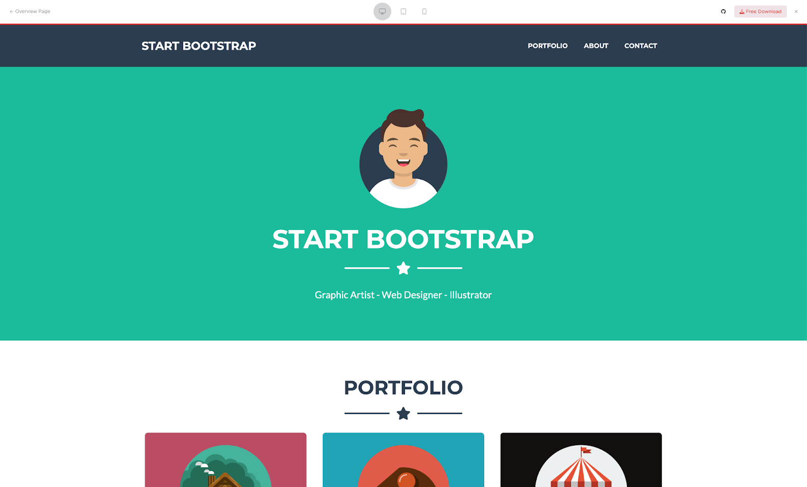 Get a leg up on your freelance life with this free responsive Website template