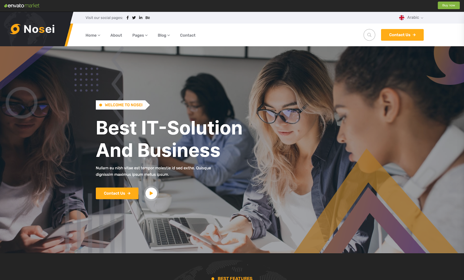 Nosei is a responsive Bootstrap Website template you can use for any number of web design projects