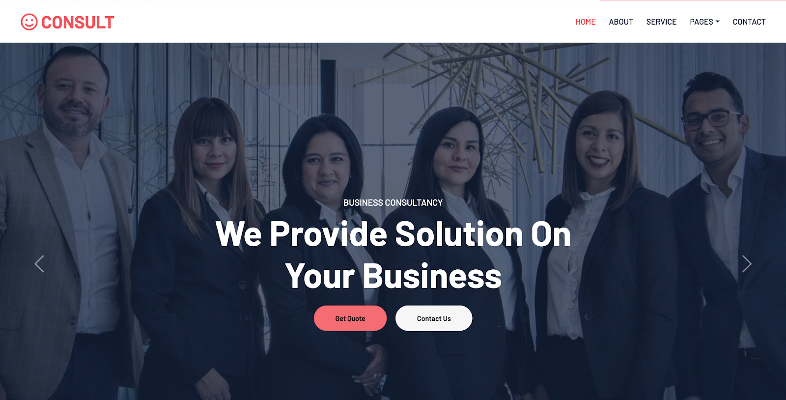 Get the Consult template and create a responsive consulting agency Website with no time at all