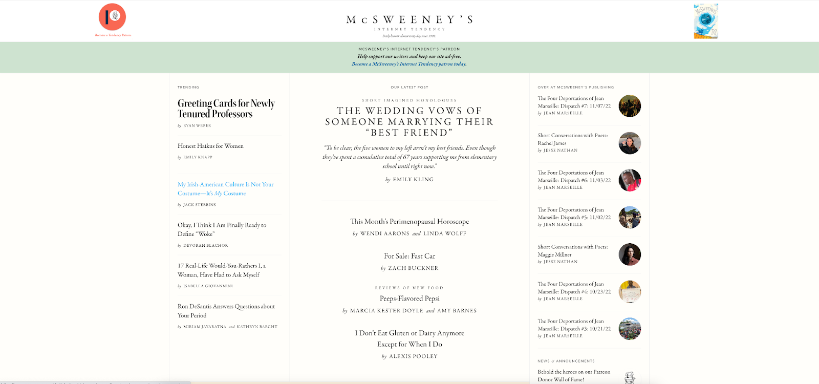 McSweeney’s is a magazine that plays with a retro vibe to create a vintage literary magazine look and feel