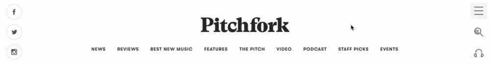 search bar design; Pitchfork.com