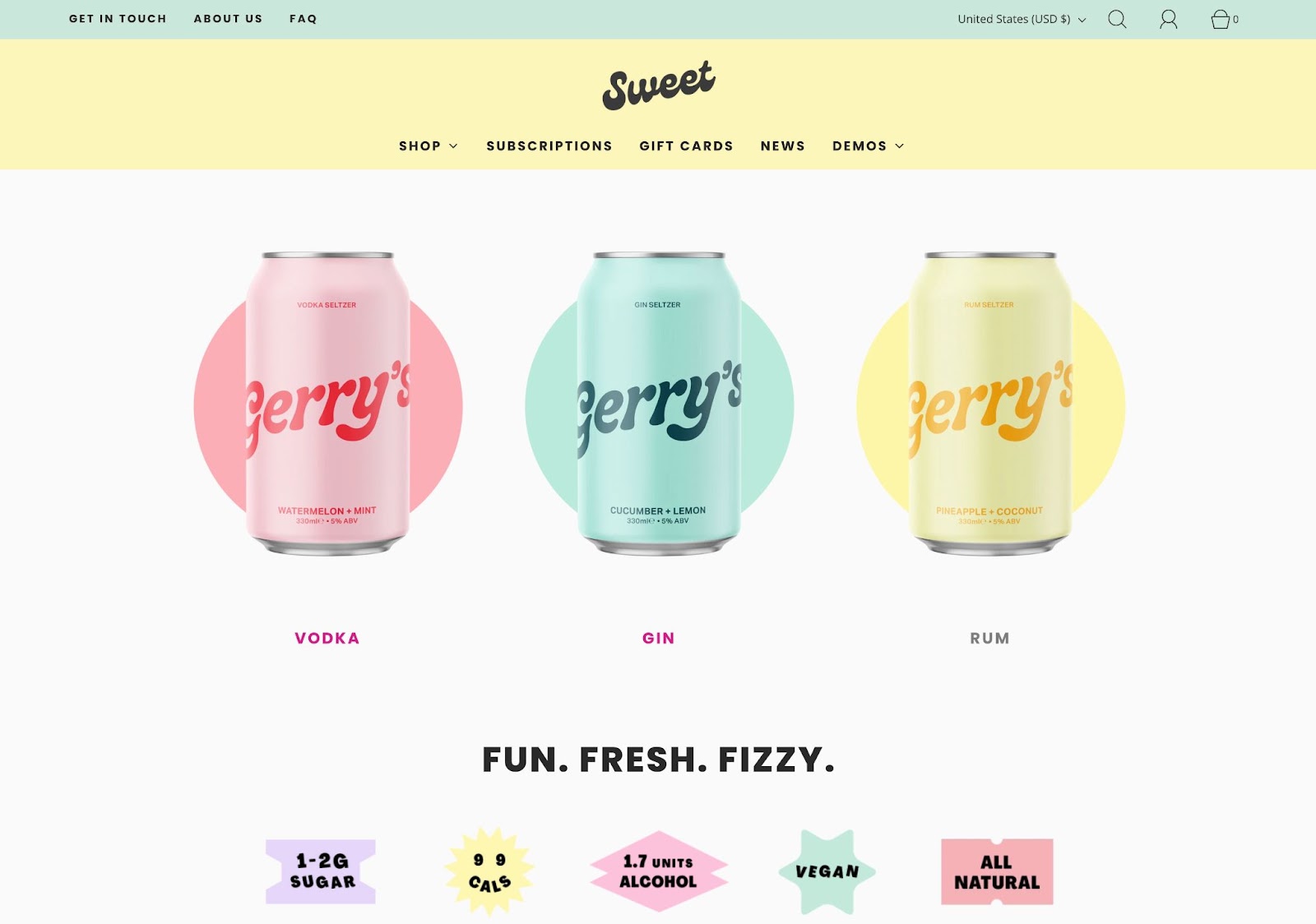 Shopify site styles, fresh