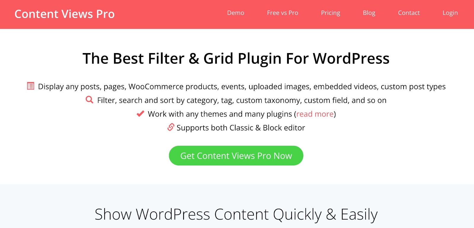 WordPress filter plugin, example from Content Views