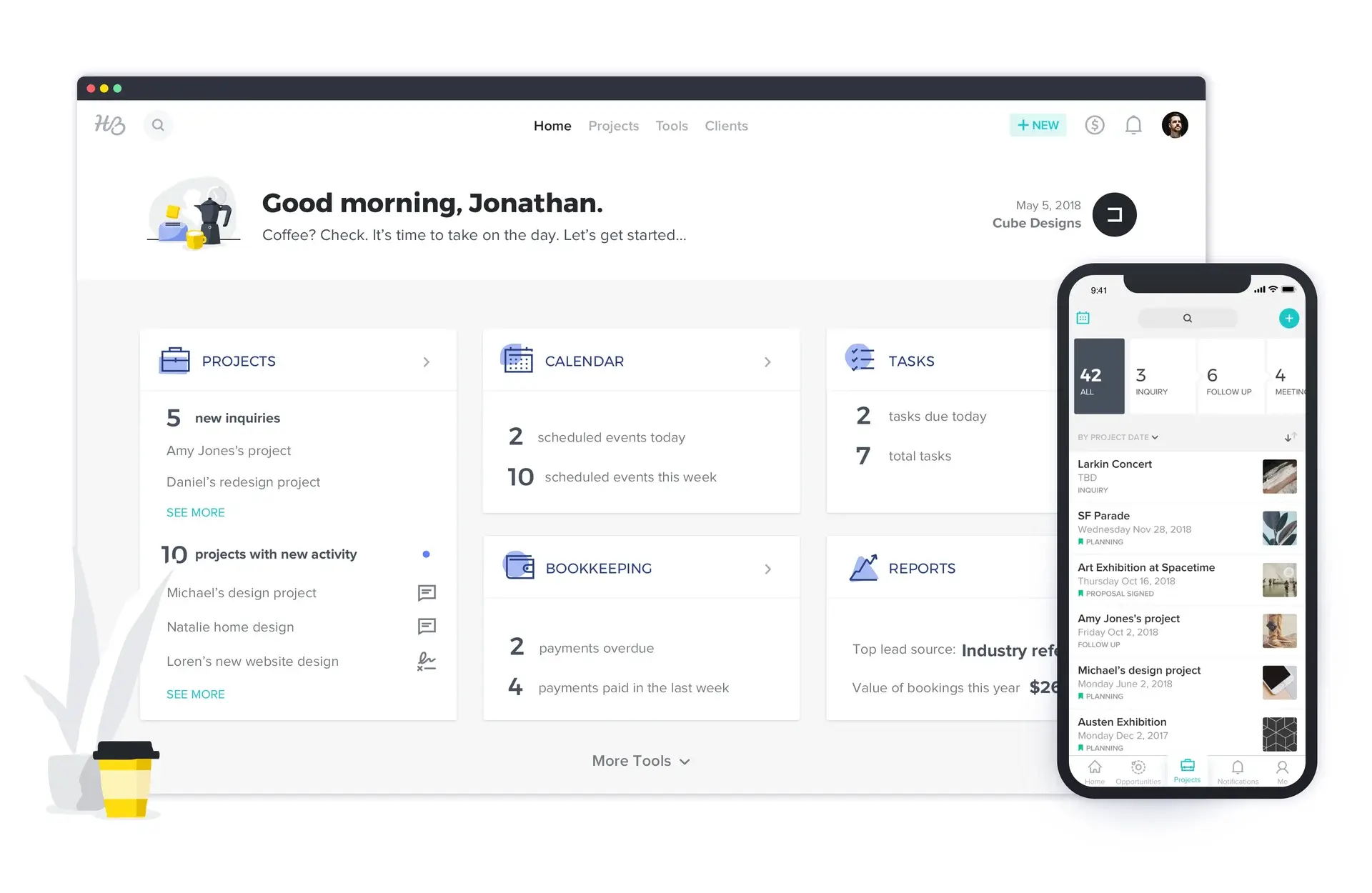 sales funnel example, HoneyBook