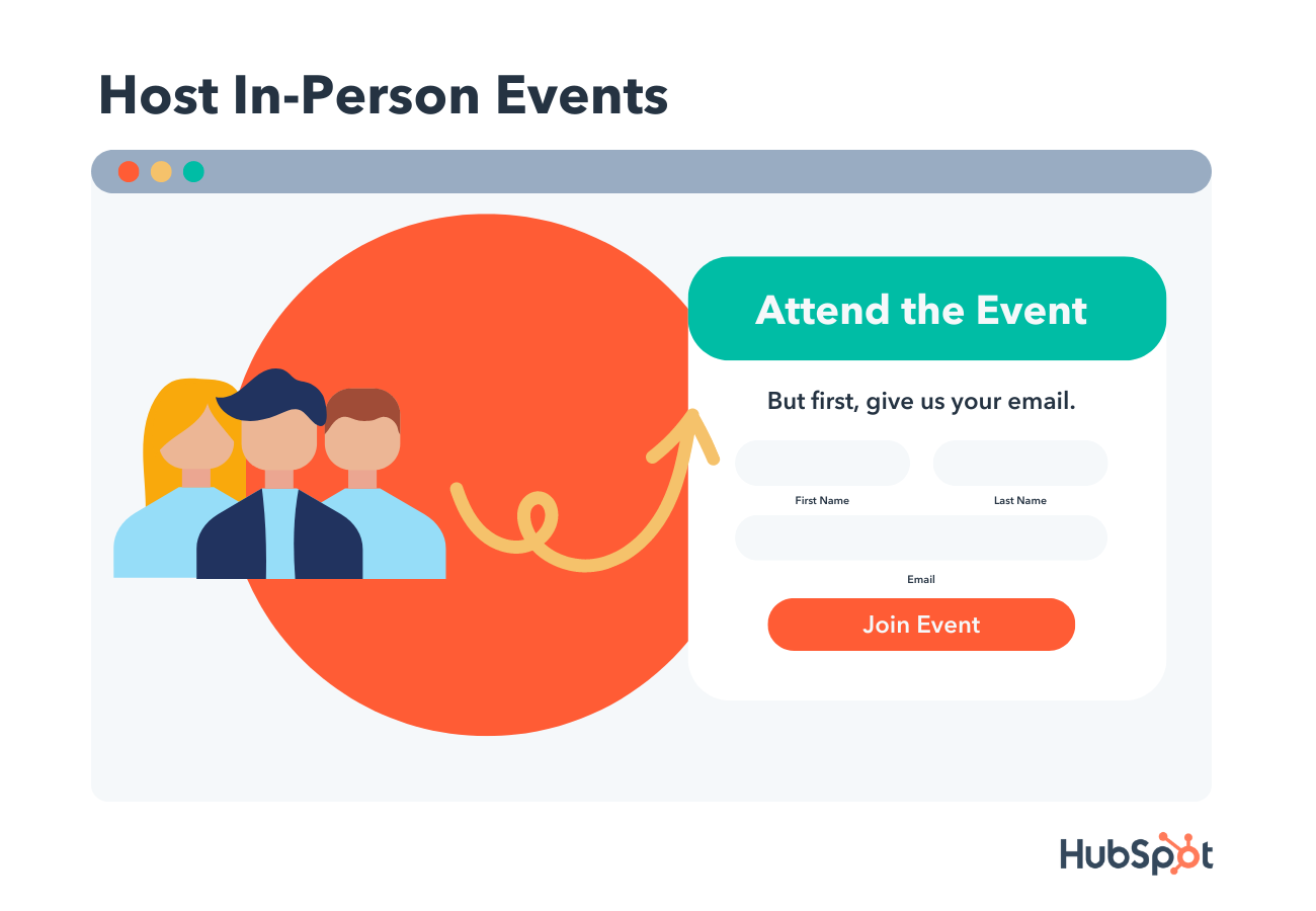 mailing list sign up tip: host in person events