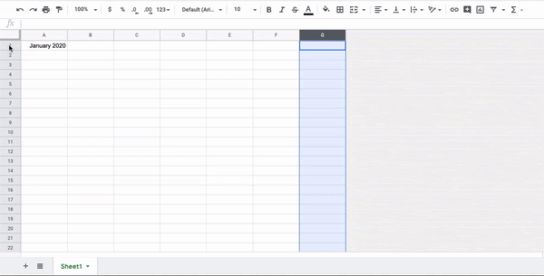 How to horizontally align a calendar in Google Sheets.