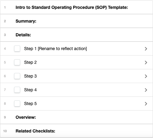 sop checklist demo