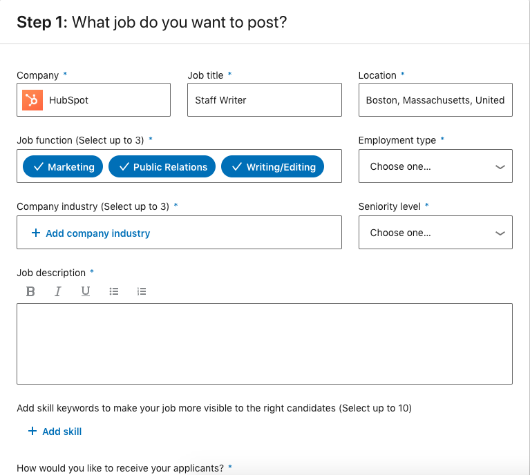 How to make a job post on LinkedIn