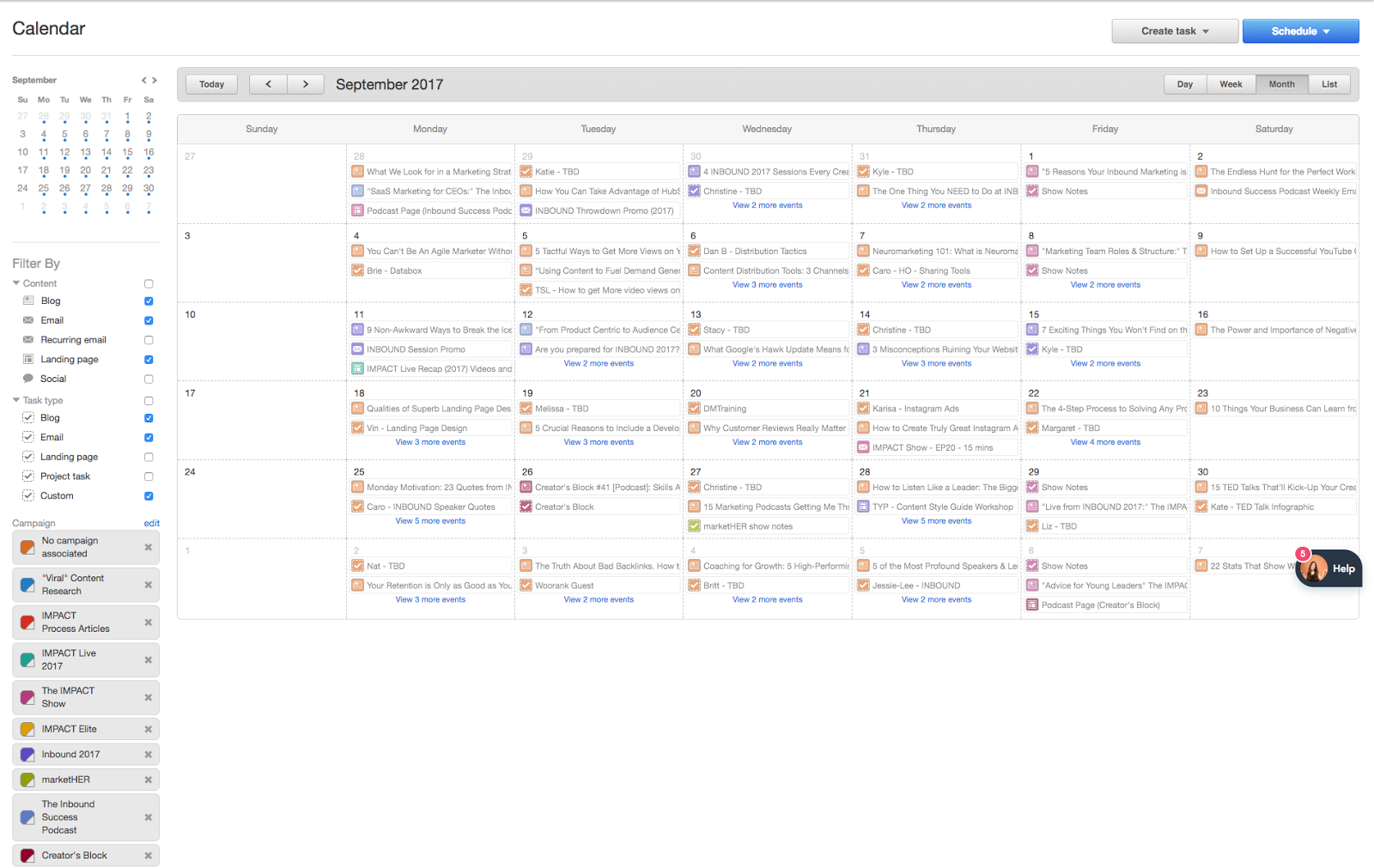 How We Use The HubSpot Calendar To Manage 35 People Creating Content