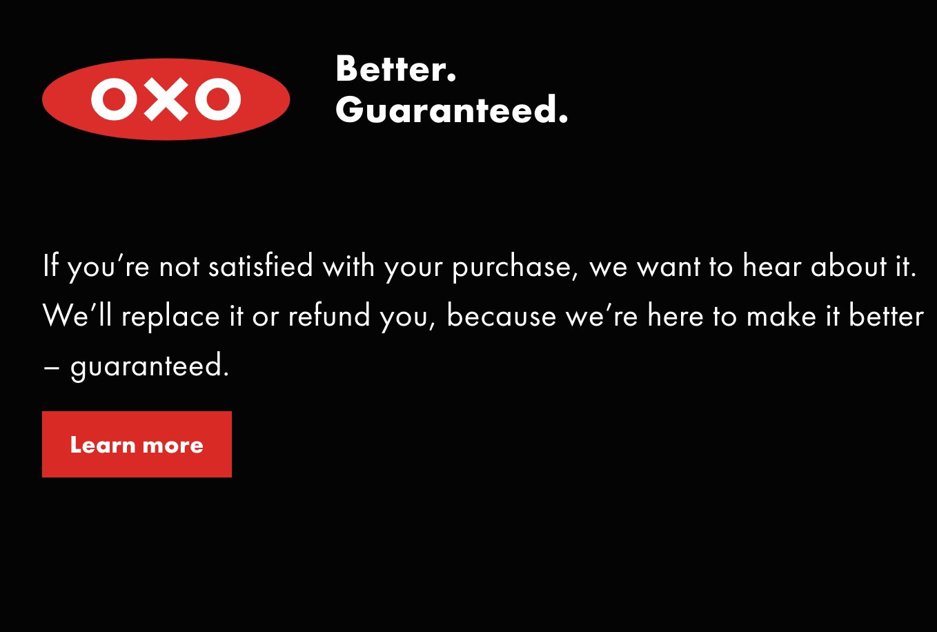 customer satisfaction guarantee example: OXO