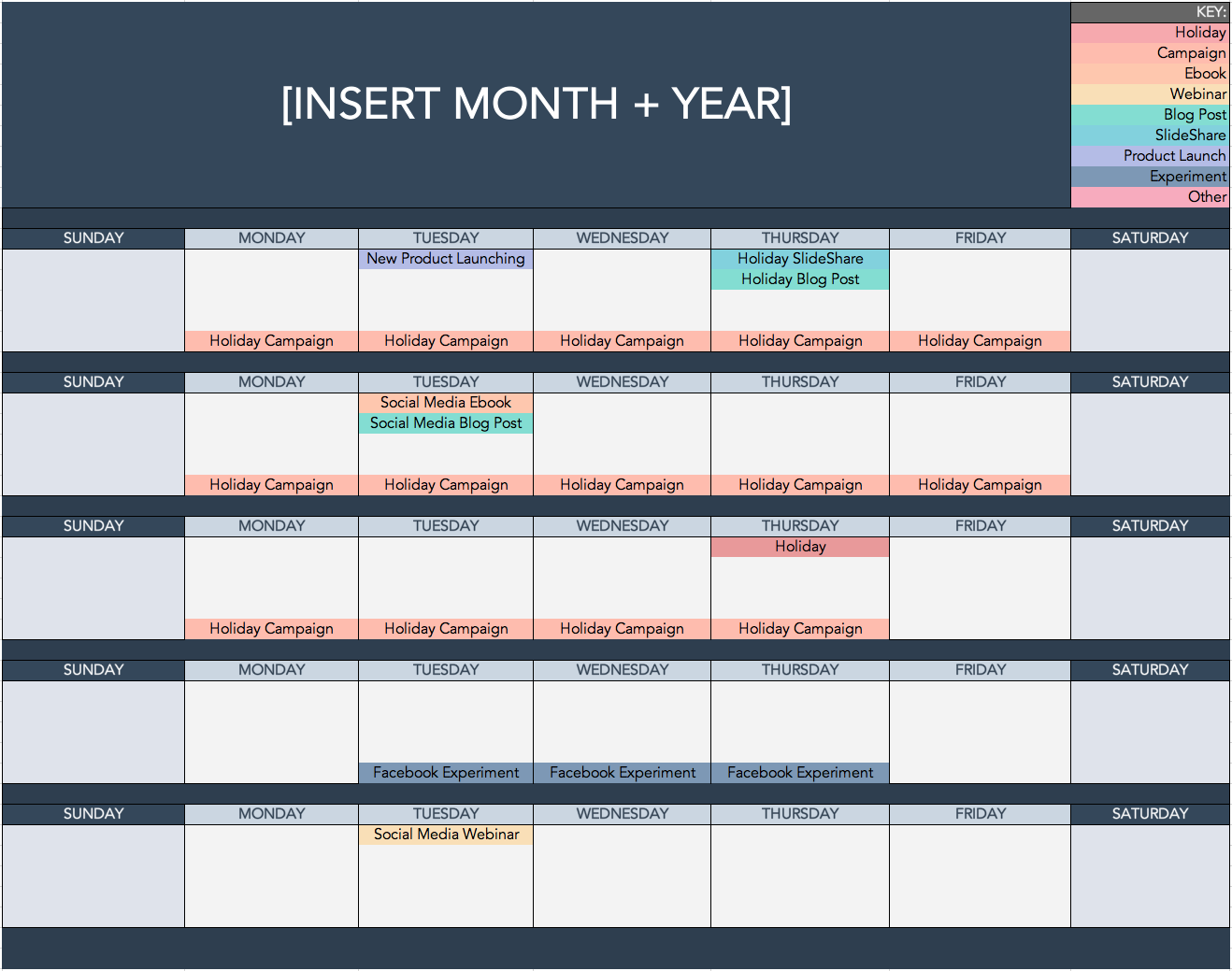 Calendar Month Template from blog.hubspot.com