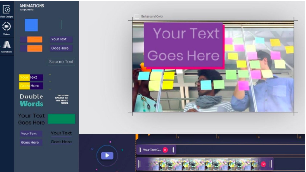 Marketing Video Builder editing screen