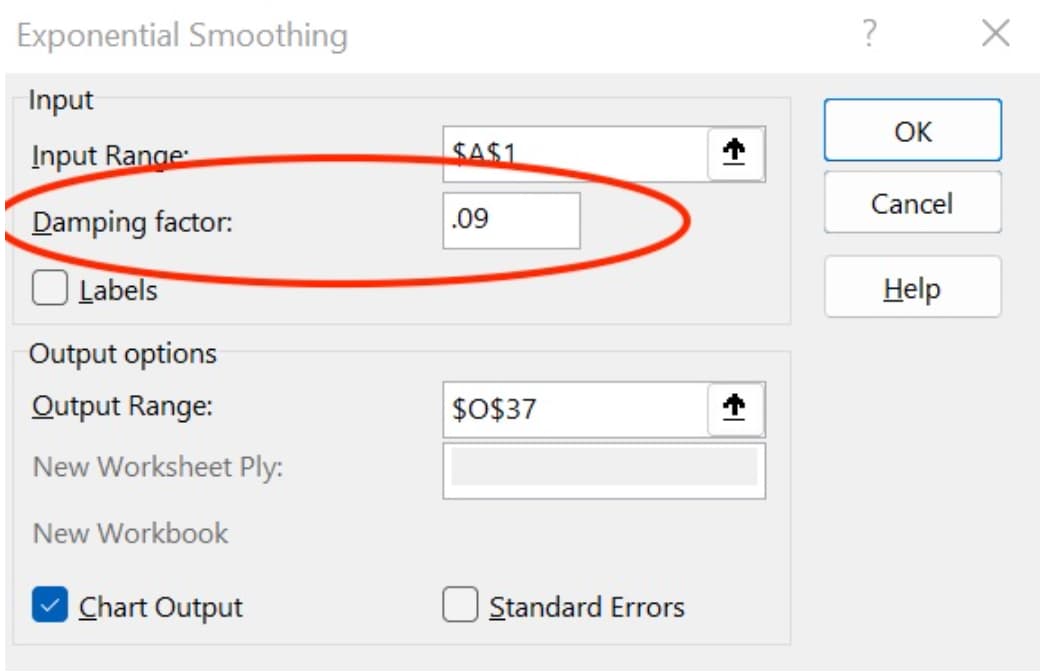 sales forecasting in excel, moving average step 5