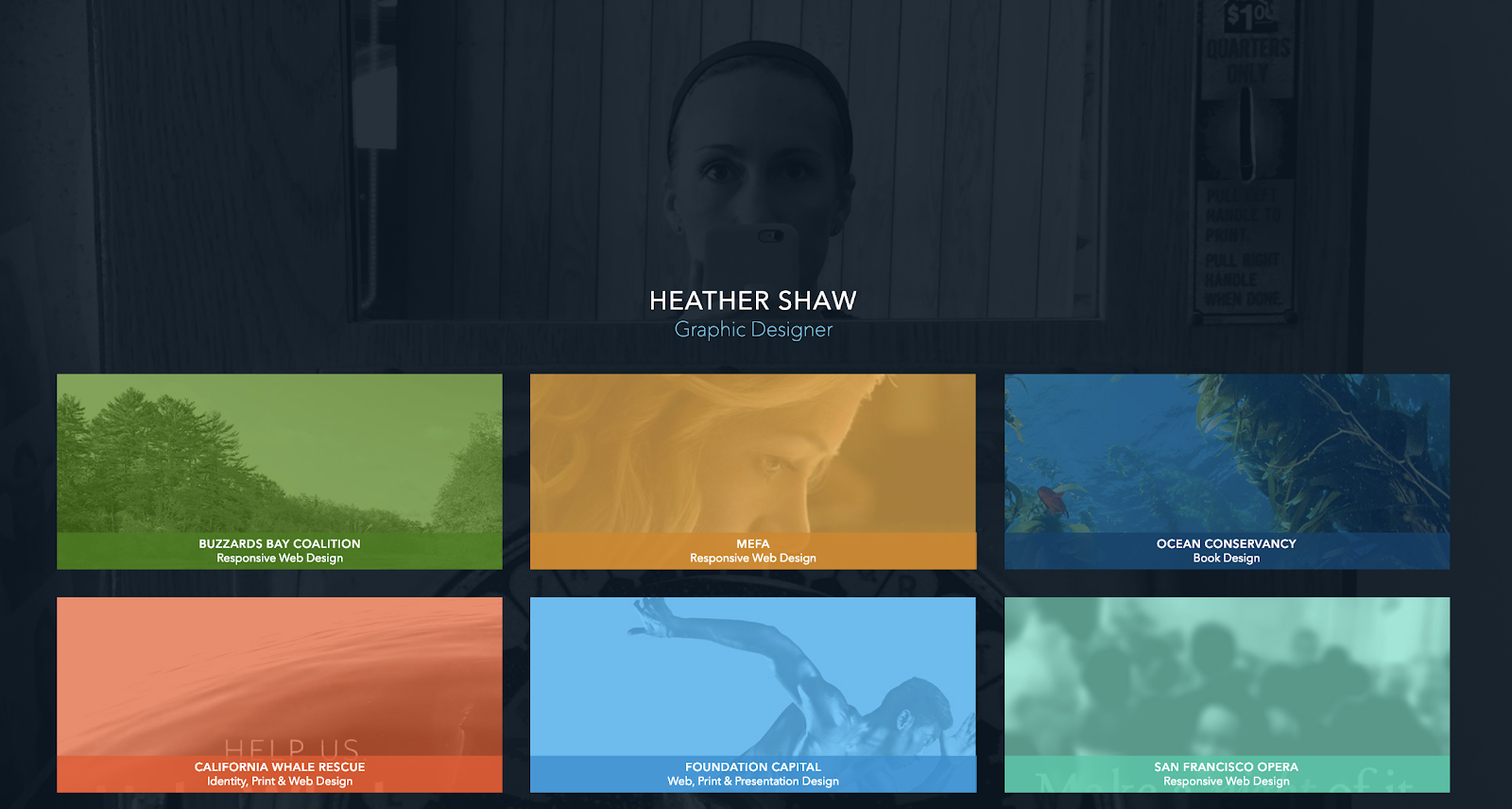 Graphic design portfolio example: Heather Shaw