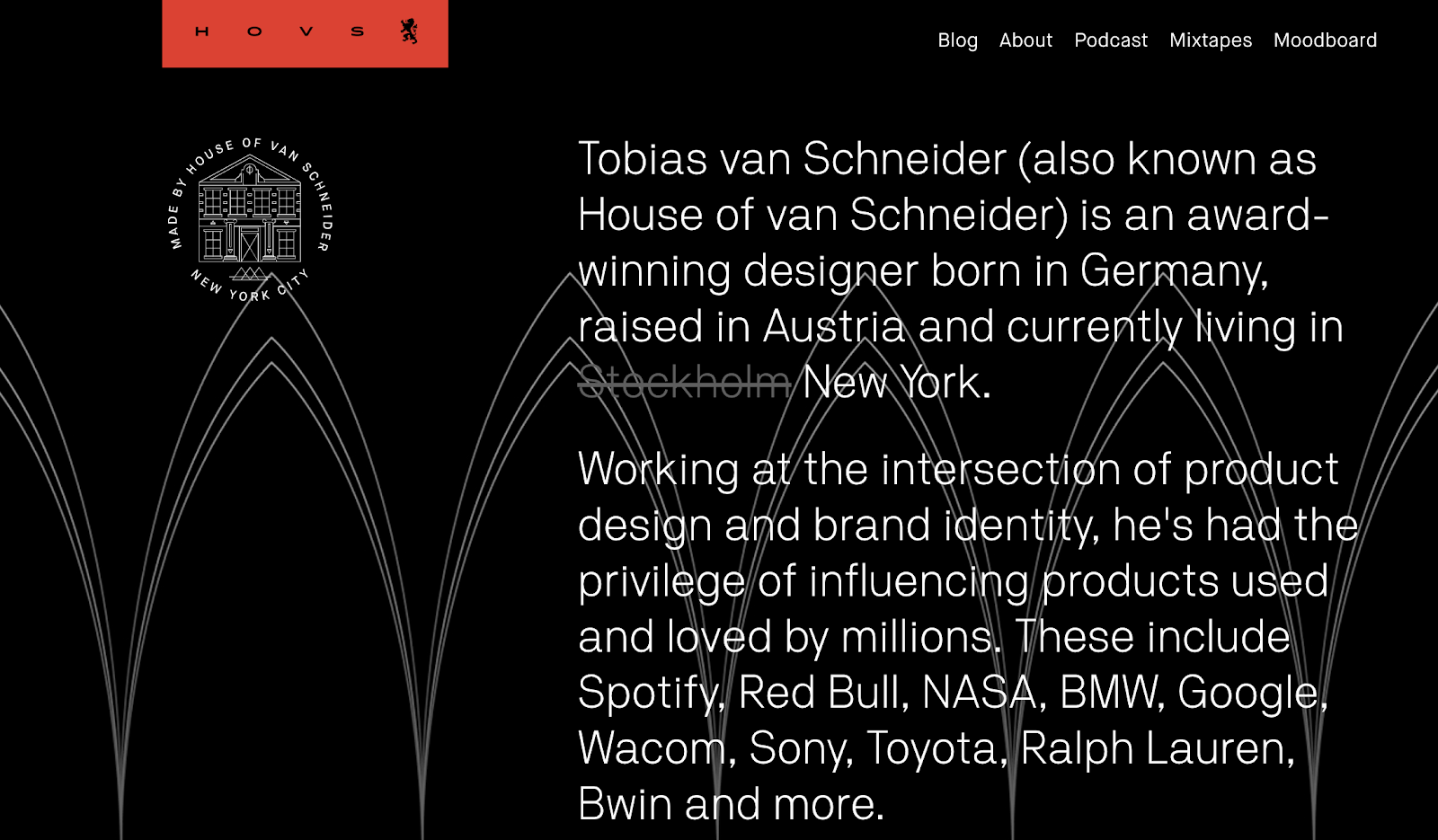 Graphic design portfolio example: Tobias van Schneider