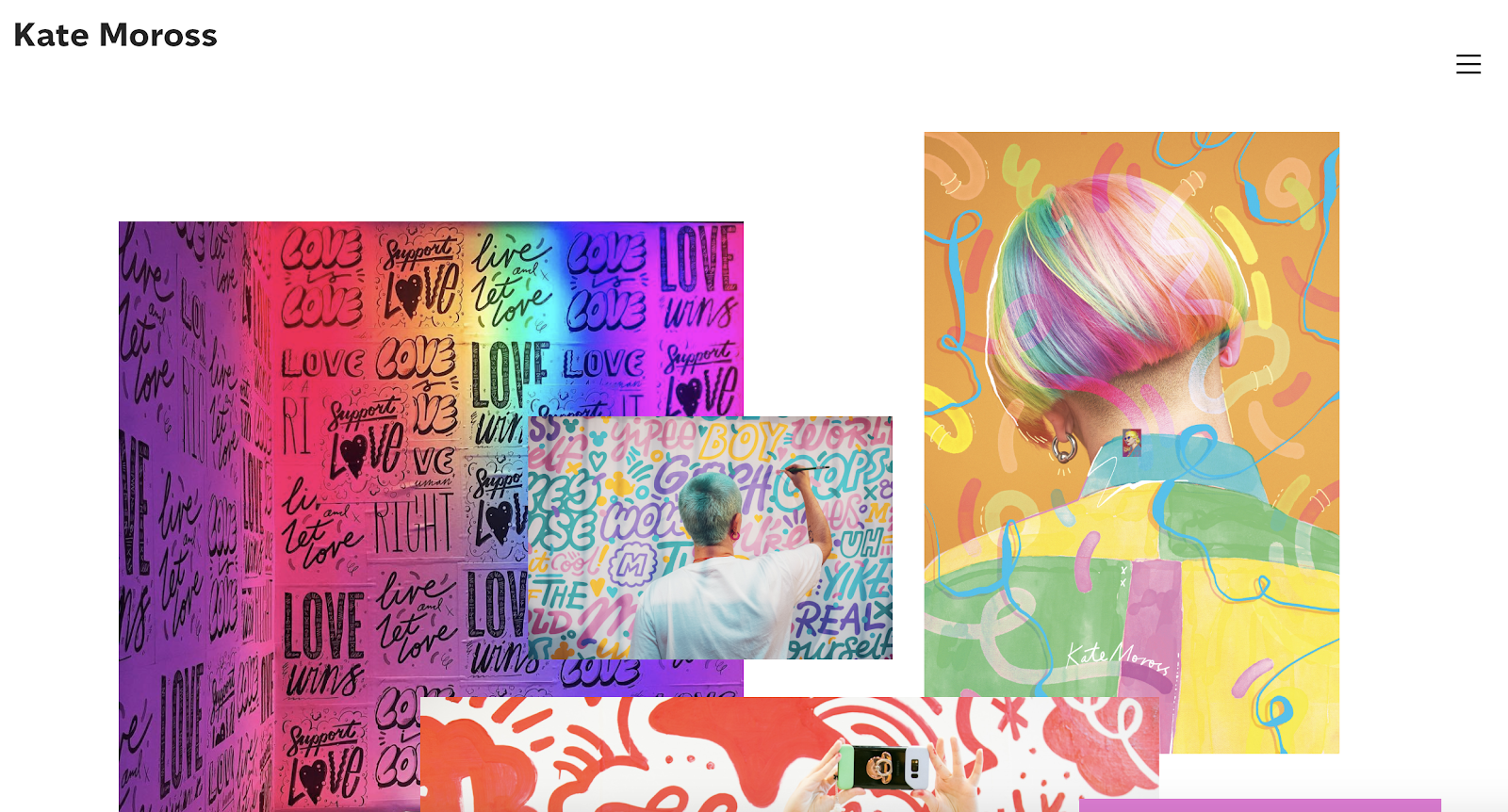 Graphic design portfolio example: Kate Moross