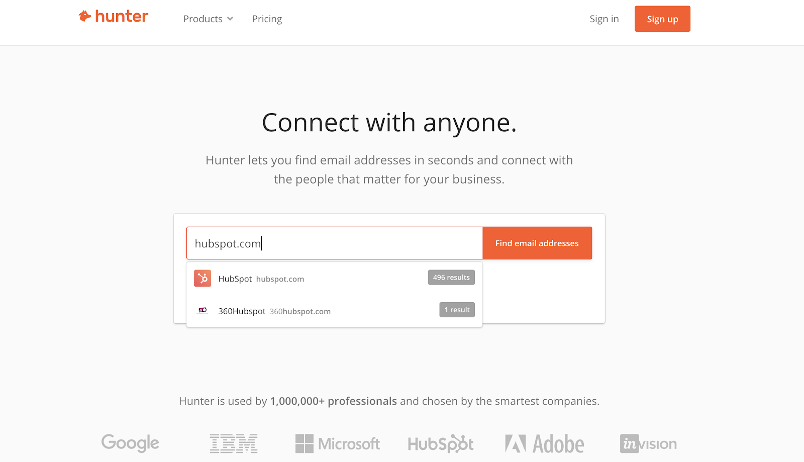 lead generation tools: Hunter