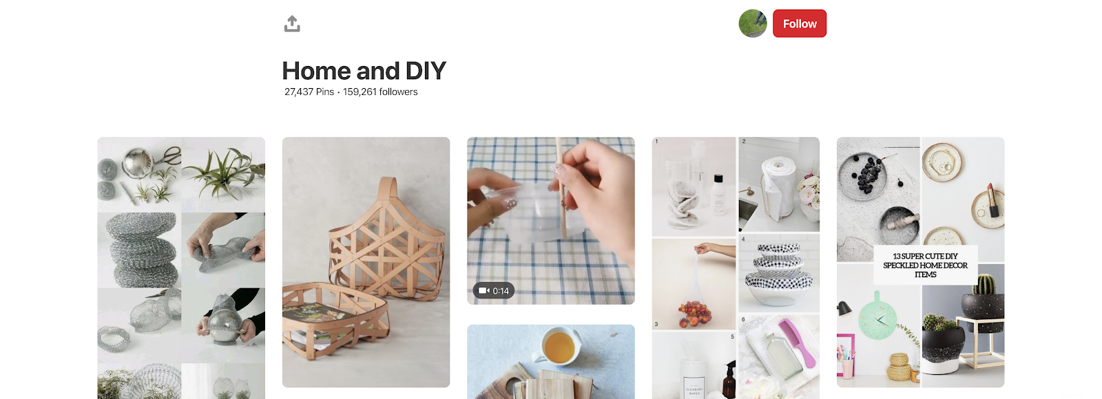 Pinterest Home and DIY board
