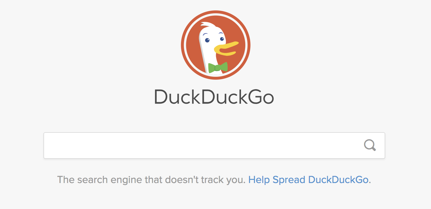 موتورهای جستجوی برتر: صفحه اصلی DuckDuckGo