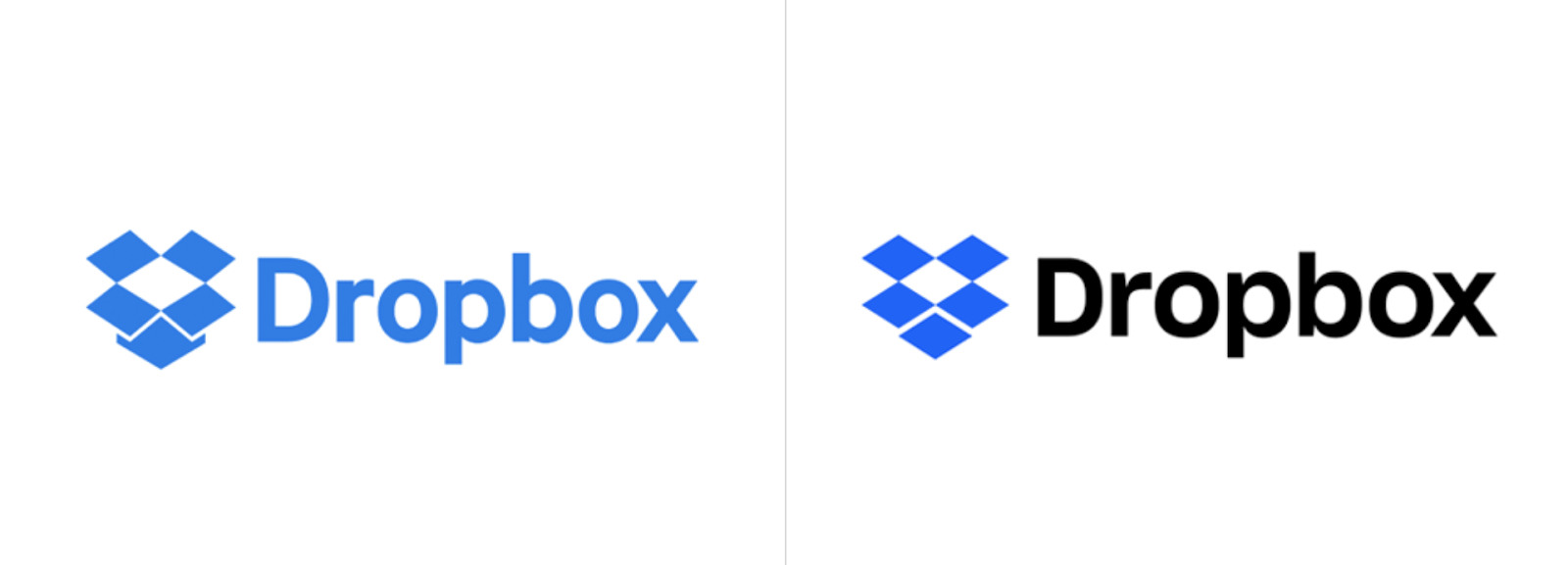 rebranding strategies: dropbox logo redesign