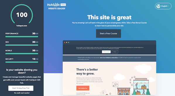 hubspot website grader