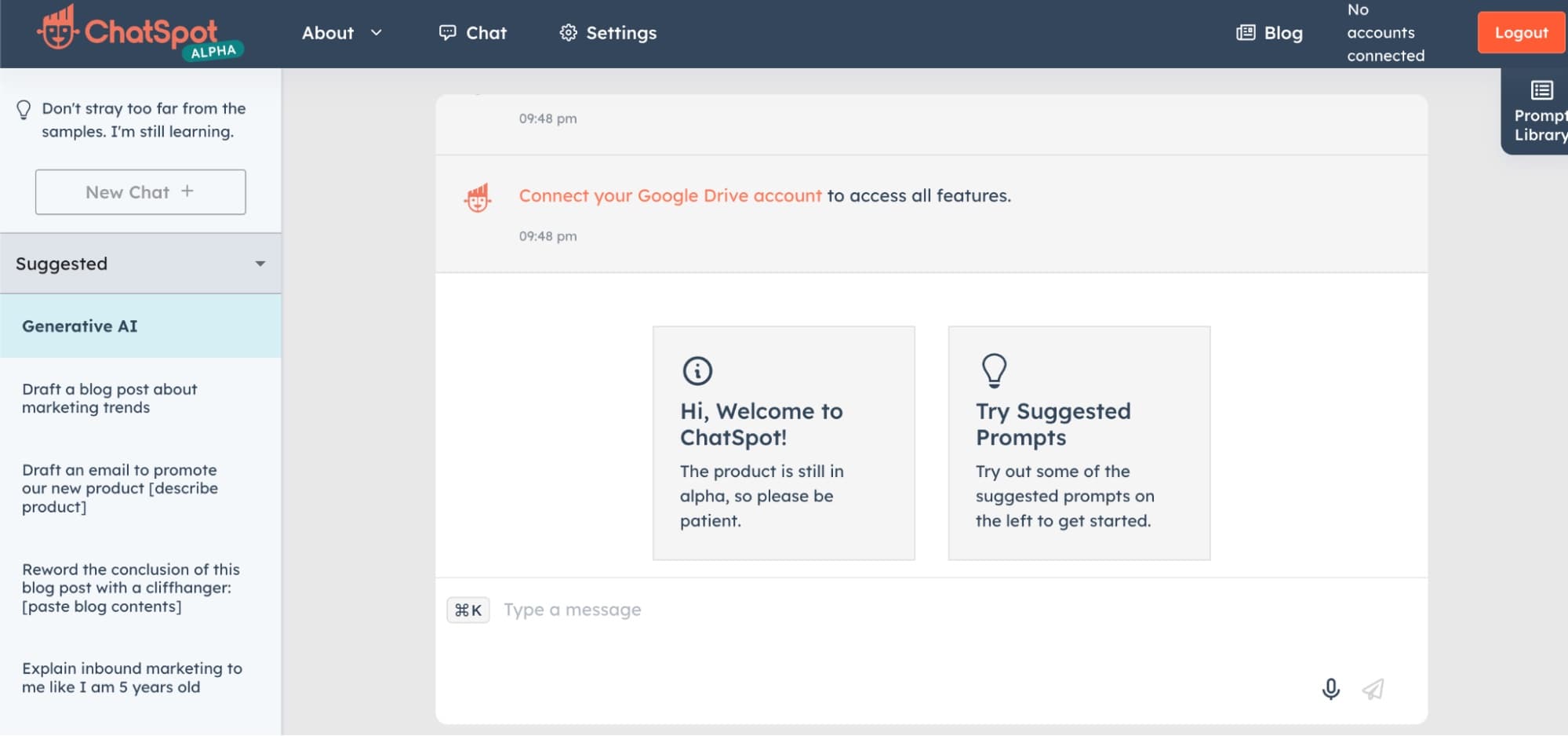 AI email assistant, HubSpot’s ChatSpot tool for content generation.