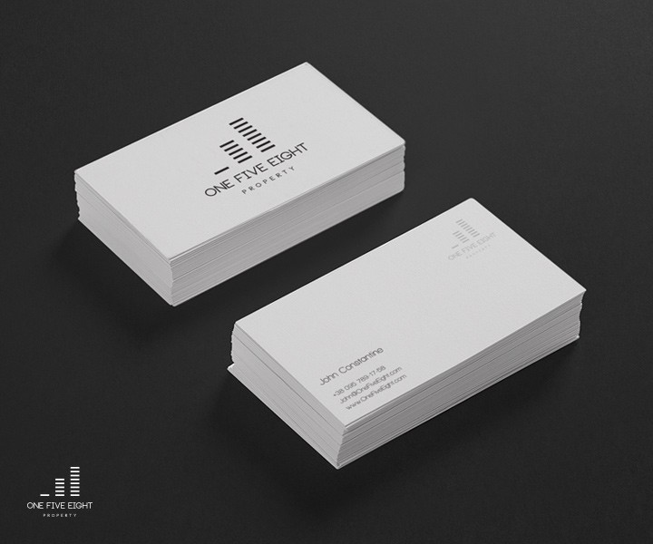 best real estate business cards, One Five Eight Property  