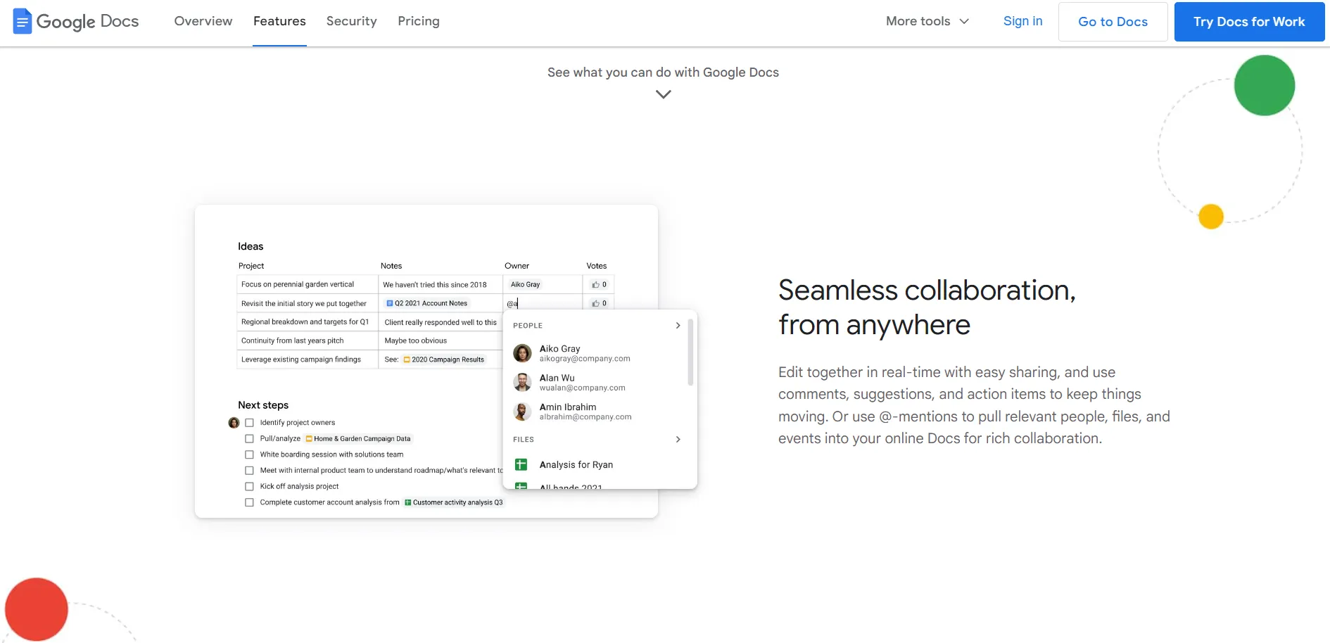 Google docs as blogging tool dashboard screenshot