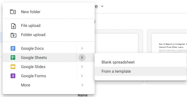 how to create a google sheets calendar: access drive.google.com