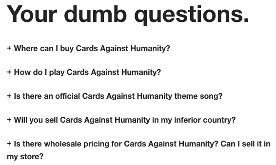 Preguntas tontas de Cards Against Humanity