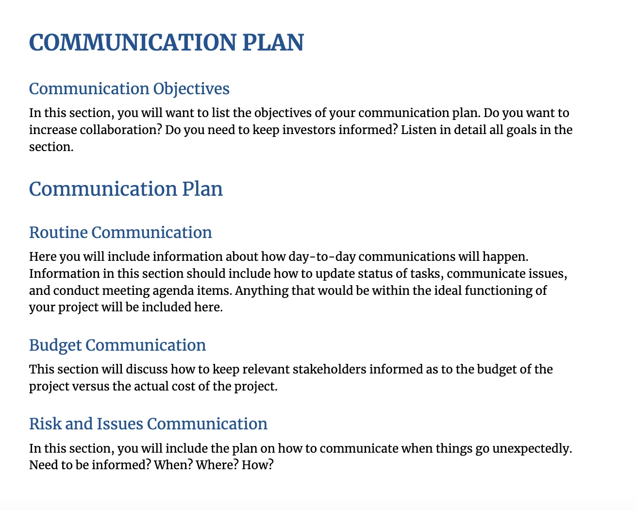 commsplan - How to Write an Effective Communication Plan [+ Template]