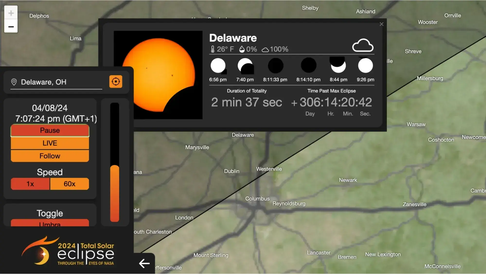 interactive data visualization:  nasa’s eclipse explorer