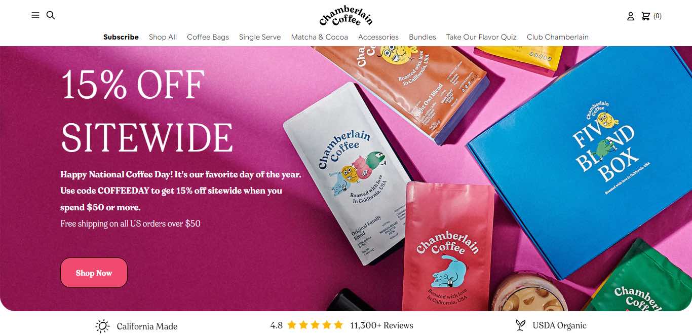 Chamberlain Coffee is a profitable eCommerce business