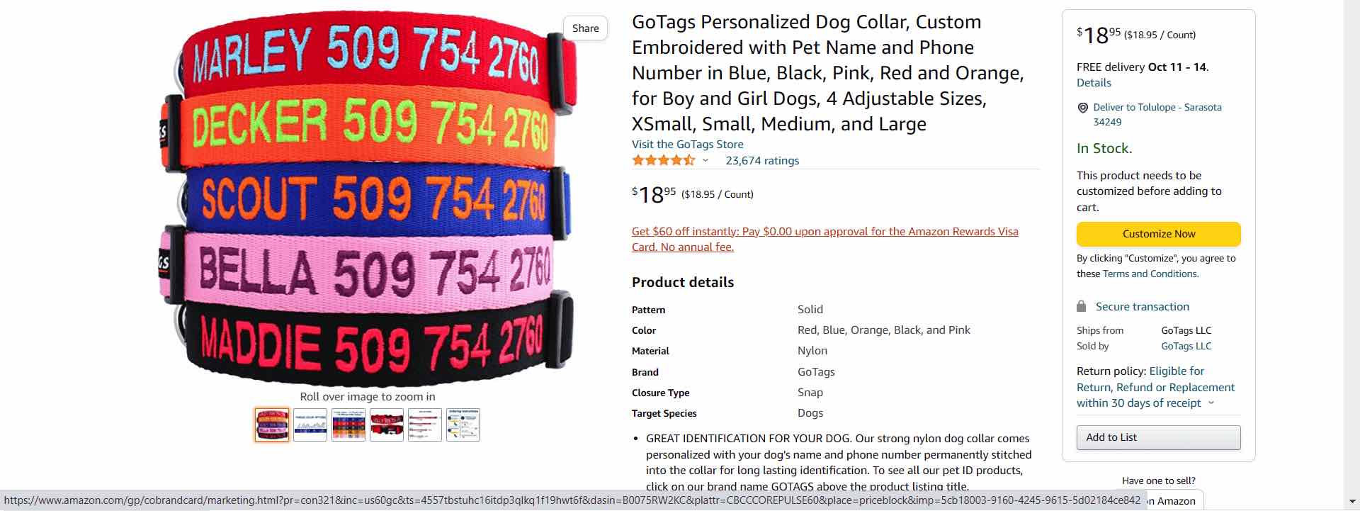 best ecommerce niches, Amazon niche store selling embroidered dog collars