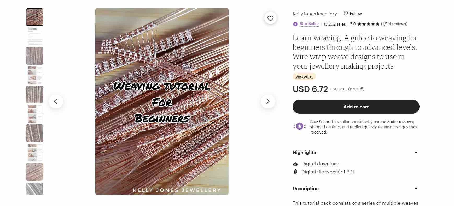 best ecommerce niches, Etsy store selling wire-wrapping tutorials