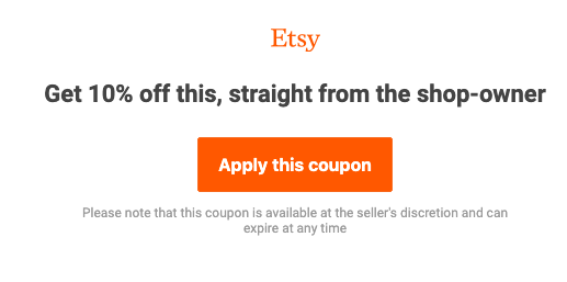 Etsy Cart Abandonment Email