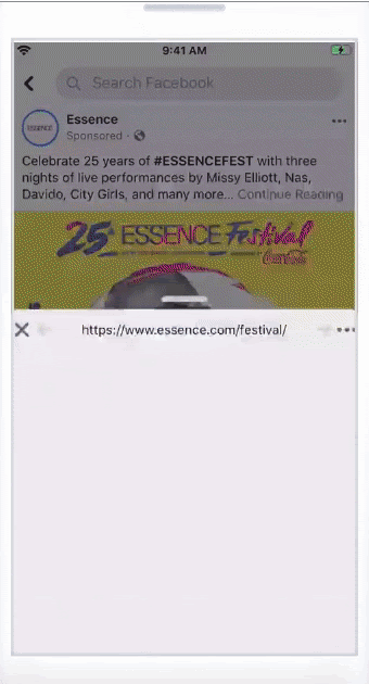 Essence Fest Facebook到达广告